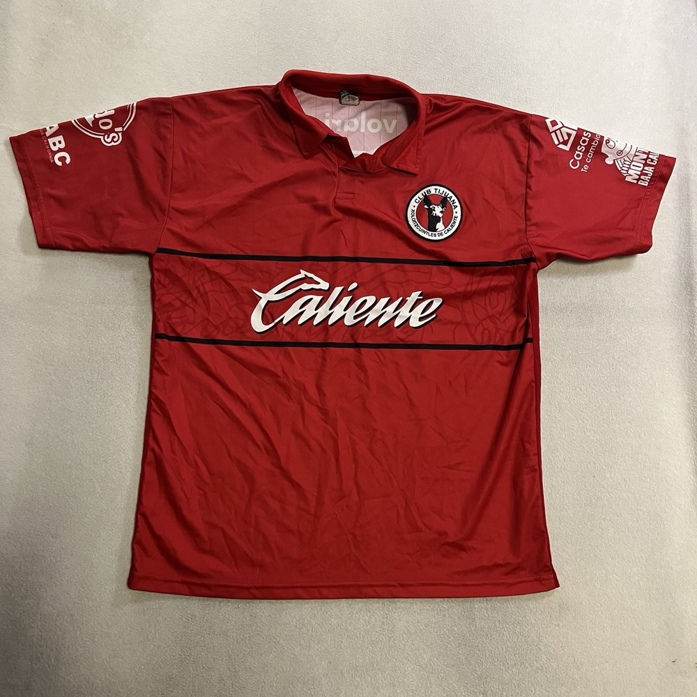 Vintage Club Tijuana Xolos Red Home Soccer Jersey Men's Size Large Tecate